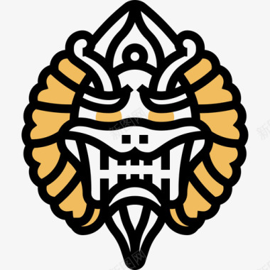 皇家守护狮中国符号2黄影图标图标