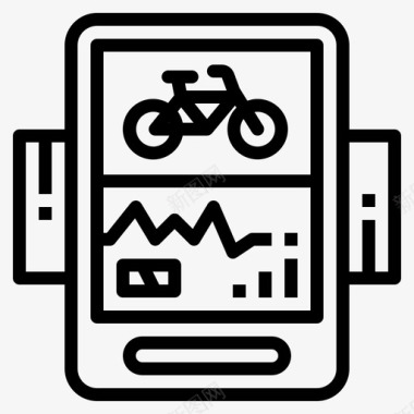 自行车速度计自行车脉搏计图标图标