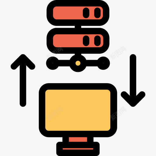 服务器大数据8线性橙色图标svg_新图网 https://ixintu.com 大数据8 服务器 线性橙色