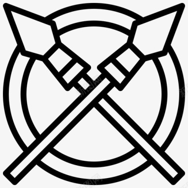 矛战神文化图标图标