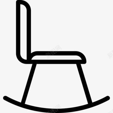 摇椅家具和家用15直线型图标图标