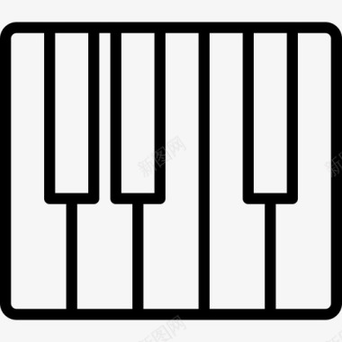 钢琴音乐和乐器9线性图标图标