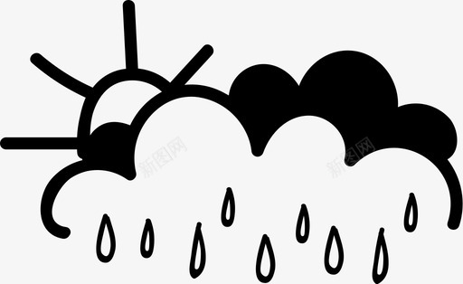云天气预报降雨图标svg_新图网 https://ixintu.com 云 天气 天气预报 降雨