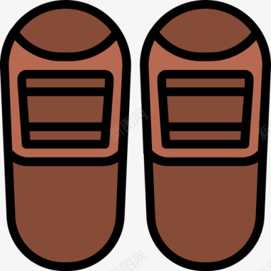 拖鞋spa元素6线性颜色图标图标