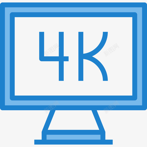 4k多媒体和娱乐9蓝色图标svg_新图网 https://ixintu.com 4k 多媒体和娱乐9 蓝色