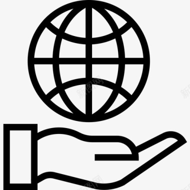 全球商务与管理4直线型图标图标