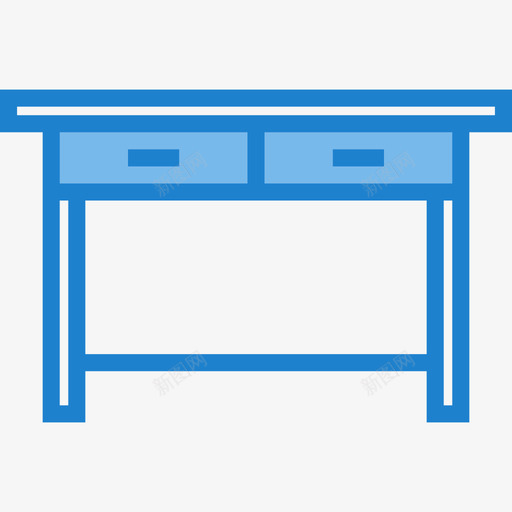 桌子家俱8蓝色图标svg_新图网 https://ixintu.com 家俱8 桌子 蓝色
