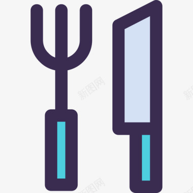餐具餐厅34线性颜色蓝色图标图标