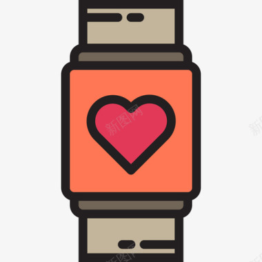 智能手表保健3线性颜色图标图标