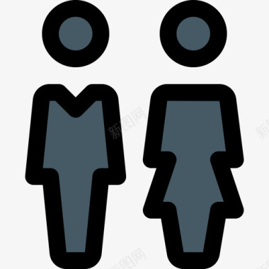 男人和女人用户17线性颜色图标图标