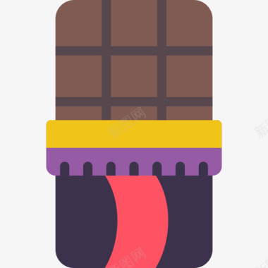 巧克力棒甜品店4扁平图标图标