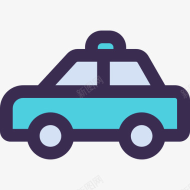 出租车旅行88直线颜色蓝色图标图标