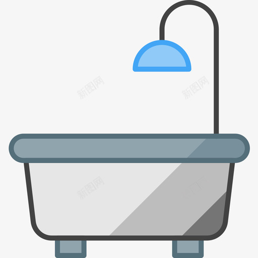 浴缸房地产101线性颜色图标svg_新图网 https://ixintu.com 房地产101 浴缸 线性颜色
