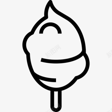 棉花糖甜点和甜点3线性图标图标