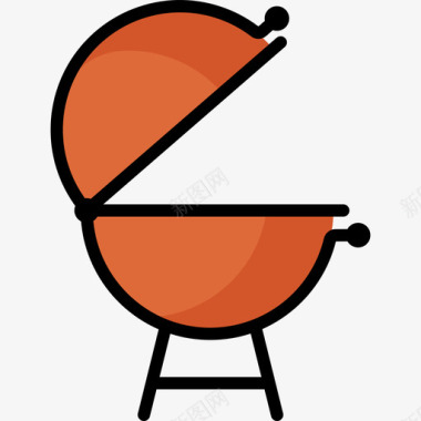 烧烤野餐第二天线性颜色图标图标