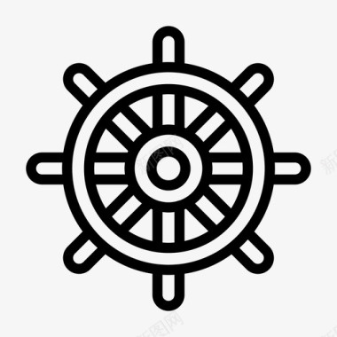 方向盘船水手图标图标