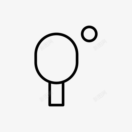 乒乓球球球棒图标svg_新图网 https://ixintu.com 乒乓球 球 球棒 简单的线图标 运动