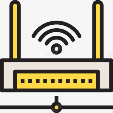 Wifi路由器网络和数据库15线性颜色图标图标