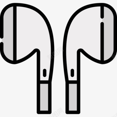 耳机音乐商店7线性颜色图标图标