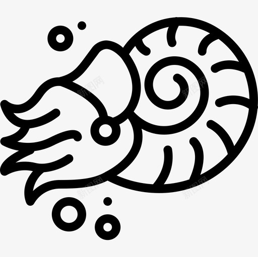 鹦鹉螺海洋生物25线性图标svg_新图网 https://ixintu.com 海洋生物25 线性 鹦鹉螺