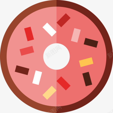 甜甜圈甜点和糖果扁平图标图标