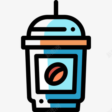 冰咖啡快餐37颜色省略图标图标