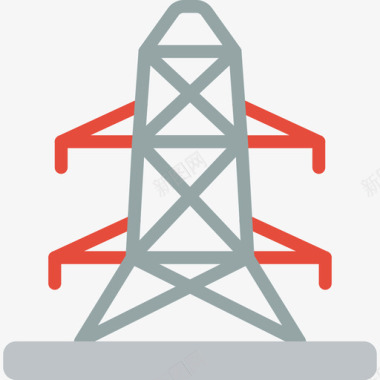 电力与能源7号铁塔扁平图标图标
