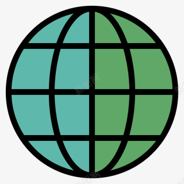 地球仪地理20线性颜色图标图标