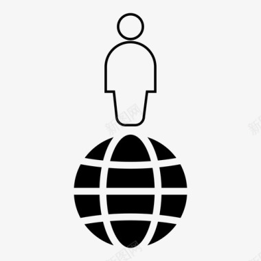 世界业务全球图标图标