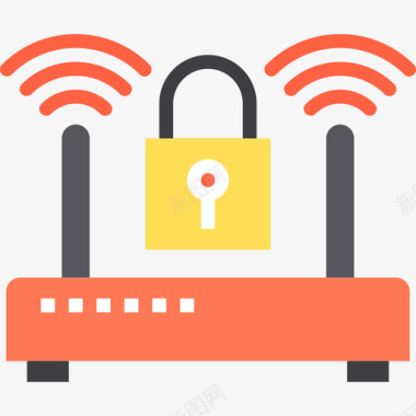 Wifi网络和安全2扁平图标图标