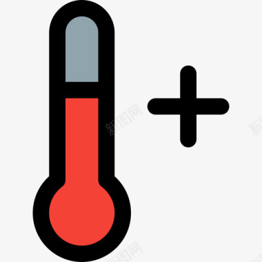 温度计104号天气线性颜色图标图标
