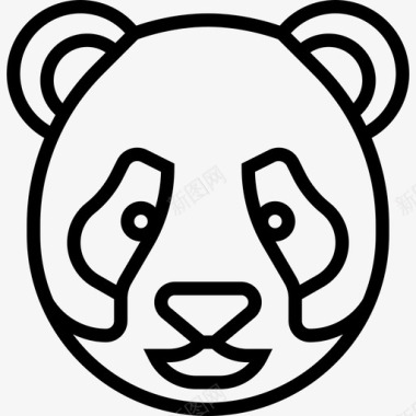 熊猫中国符号3直线图标图标