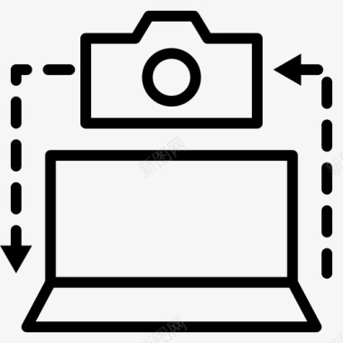 将笔记本电脑连接到摄像头插入设置图标图标