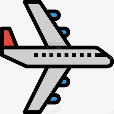 飞机后勤12线性颜色图标图标