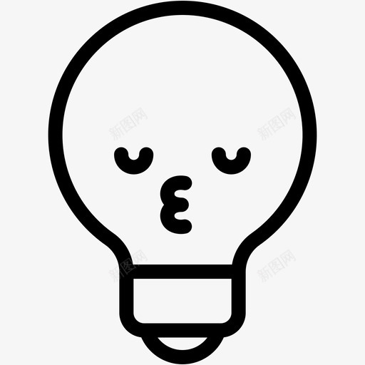 吻表情情感图标svg_新图网 https://ixintu.com 吻 情感 感觉 灯泡 灯泡表情线 表情