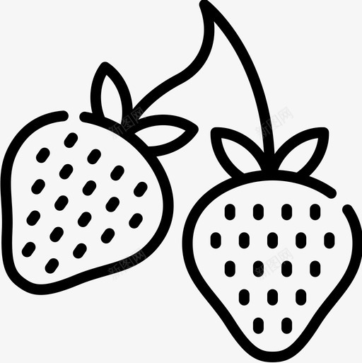 草莓水果和蔬菜13种直线型图标svg_新图网 https://ixintu.com 水果和蔬菜13种 直线型 草莓