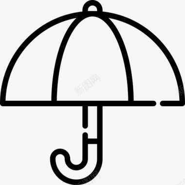 雨伞秋季54直线型图标图标