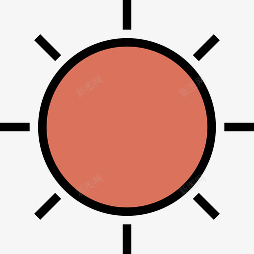 太阳135号天气线性颜色图标svg_新图网 https://ixintu.com 135号天气 太阳 线性颜色