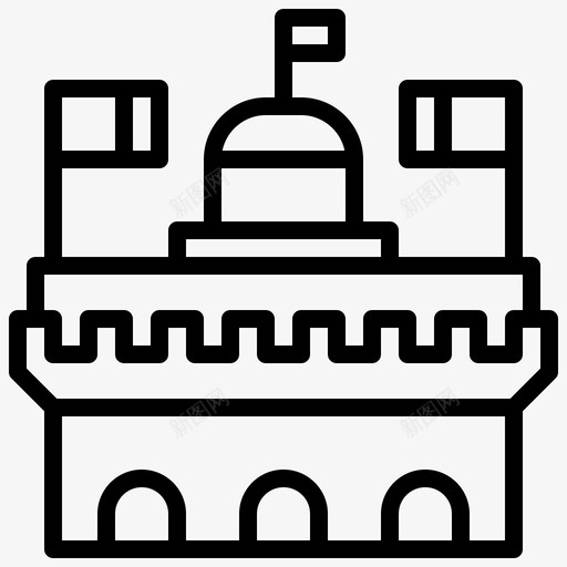 要塞建筑和城市集市图标svg_新图网 https://ixintu.com 传说 建筑和城市 纪念碑 考古大纲 要塞 集市
