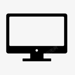 蓝色像素计算符号显示器计算机屏幕图标高清图片