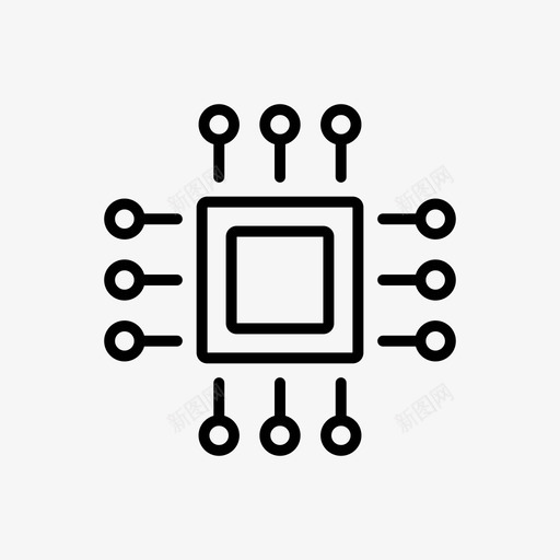 芯片器件电子图标svg_新图网 https://ixintu.com 器件 技术 机器 电子 芯片