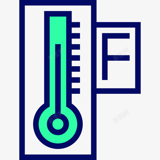 温度计天气99绿影图标svg_新图网 https://ixintu.com 天气99 温度计 绿影