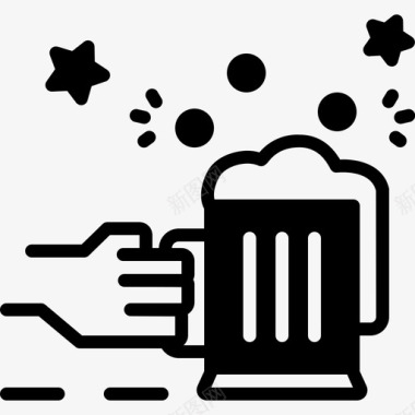 啤酒幸福干杯图标图标