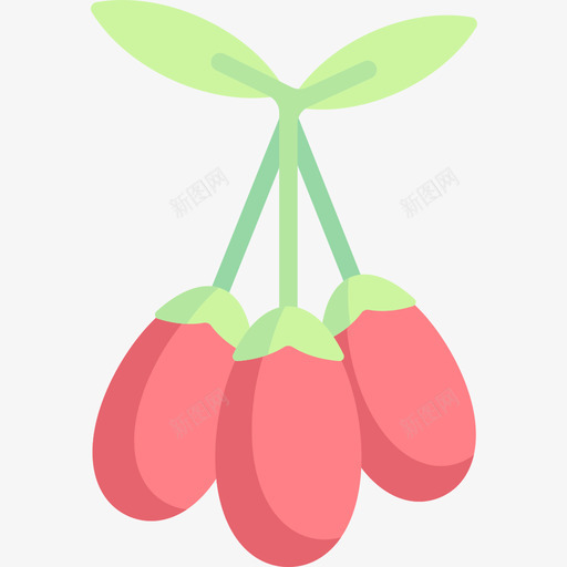 Gojifruitsandvegetables15flat图标svg_新图网 https://ixintu.com Goji flat fruitsandvegetables15