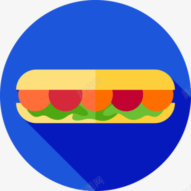 三明治快餐21平的图标图标