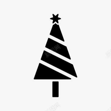 圣诞树雕文图标图标