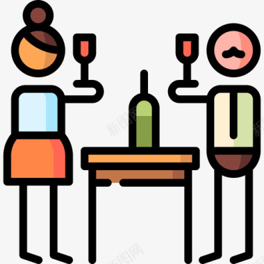 葡萄酒派对和庆祝活动9线性颜色图标图标