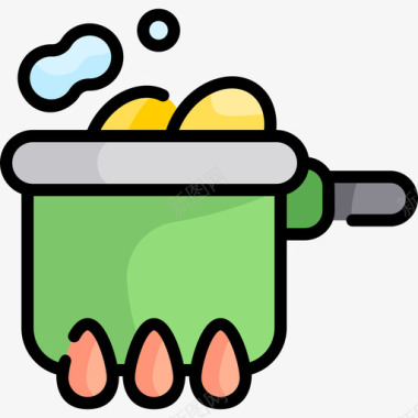 砂锅烹饪32原色图标图标