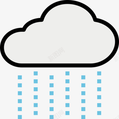 下雨天气135线颜色图标图标