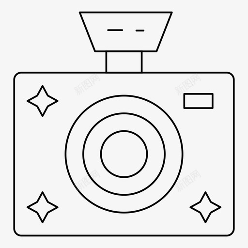 相机捕捉设备图标svg_新图网 https://ixintu.com 图片 捕捉 摄影 新年细线 相机 设备